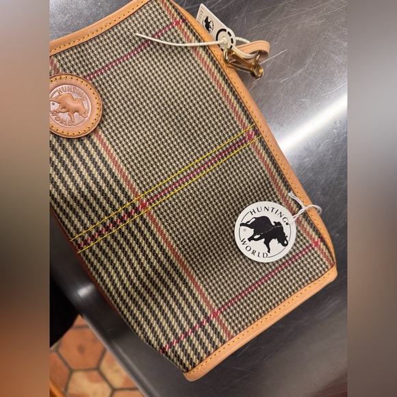 Hunting World never used with tags Scottish plaid leather clutch bag. - Picture 7 of 11